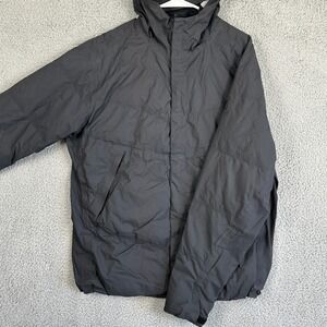 Sierra Designs Jacket Duck Down Mens XL Black Full Zip Hoodie Pocket Windbreaker